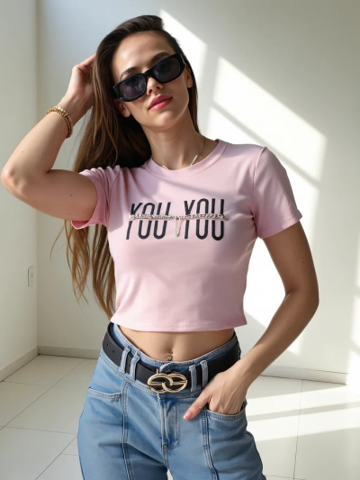 Royalfashion Жіночий бавовняний топ з написом