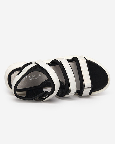 Dívčí sandály se zapínáním na suchý zip v bílé barvě Mumin-Shoes