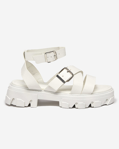 Bílé dámské sandály na silnější podrážce Ccins- Footwear
