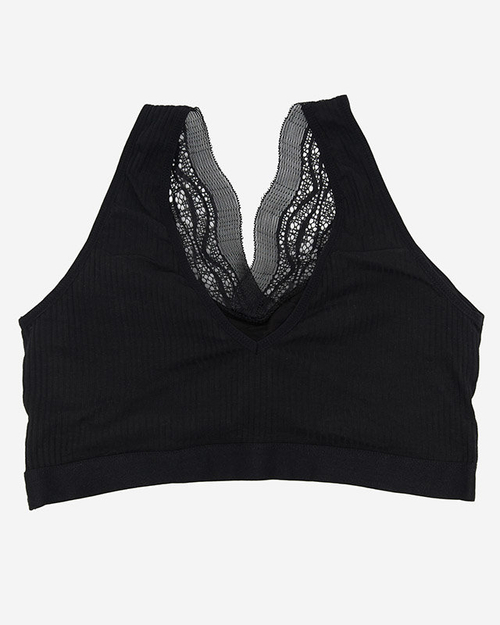 Жіночий чорний спортивний бюстгальтер з мереживом - Нижня білизна