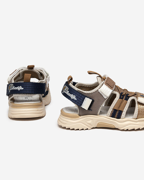 Бежеві дитячі босоніжки на липучках Meteris - Взуття