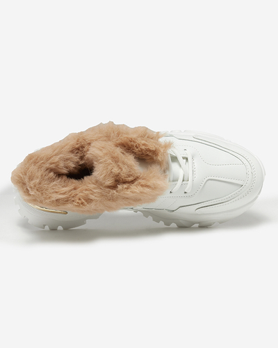 Білі утеплені кросівки з оздобленням Flixi