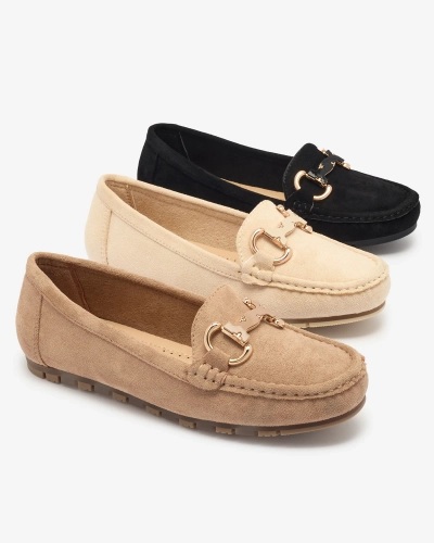 Dámské světle hnědé mokasíny s ornamentem Xewetica - Obuv