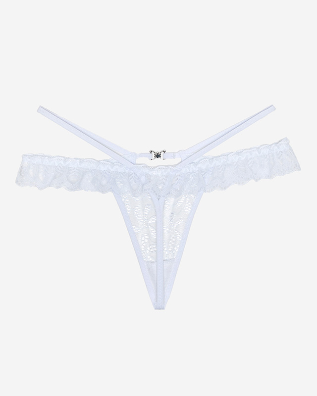 Dámská bílá krajková tanga - Spodní prádlo