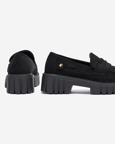 Černé mokasíny z eko semiše pro ženy Siherta- Obuv