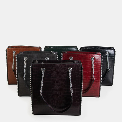 Зелена жіноча сумка під шкіру рептилії