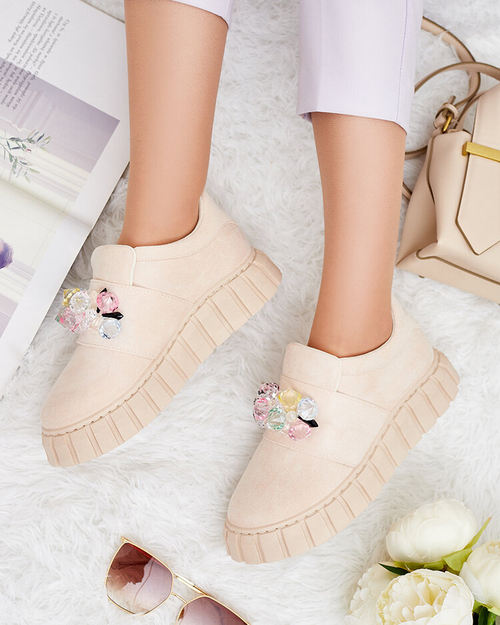 Royalfashion Спортивні напівчеревики з кольоровим камінням Resinello