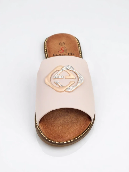 Royalfashion Жіночі шльопанці на плоскій підошві Goldie Spark