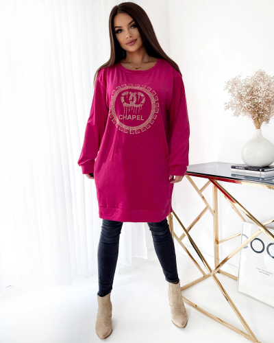 Жіноча туніка Royalfashion з цирконами кольору фуксії