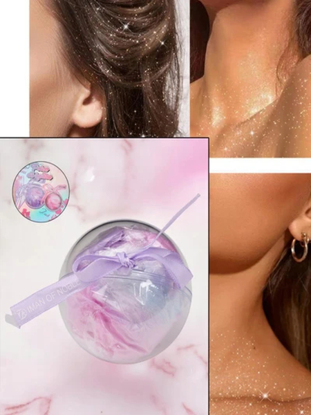 Vysoce kvalitní rozjasňovač na obličej v podobě měkké, nadýchané kuličky