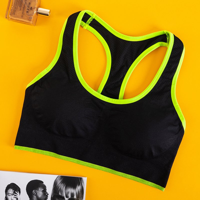 Чорний жіночий спортивний бюстгальтер