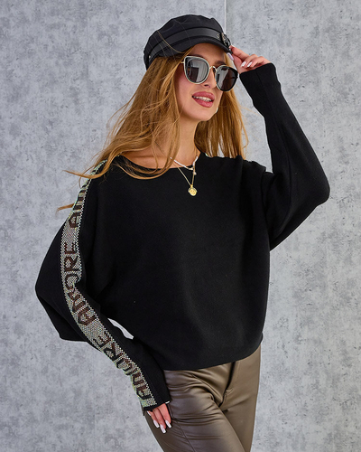 Royalfashion Tenký dámský svetr se zirkony