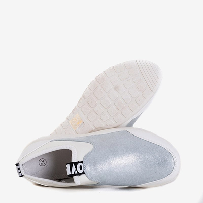 Bílé a stříbrné dámské sportovní boty Jadena - Obuv