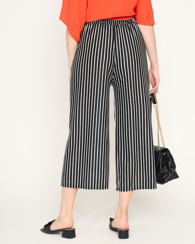 Černobílé pruhované dámské kalhoty - Oblečení