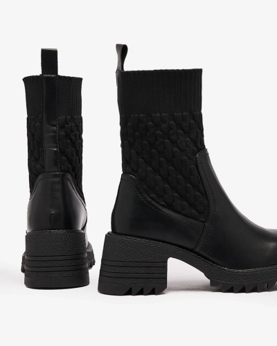 Royalfashion Černé dámské kozačky Acigog na plochém podpatku