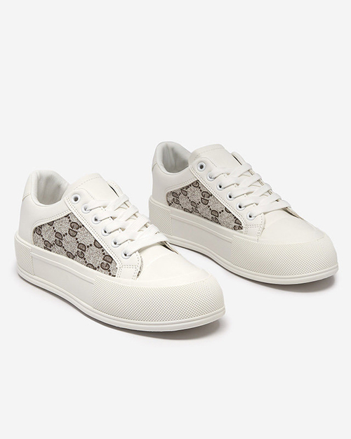 Білі жіночі кросівки з вставками Jeride