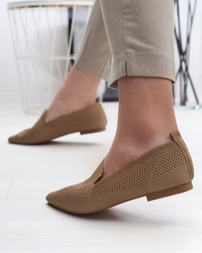 Dámské látkové baleríny ve světle hnědé barvě Aqsak- Obuv