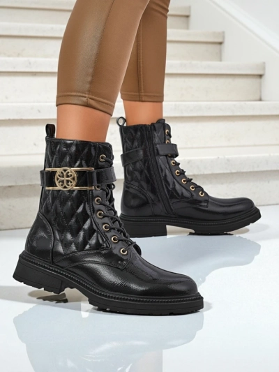 Жіночі стьобані черевики з екологічної лакованої шкіри Opal Verge