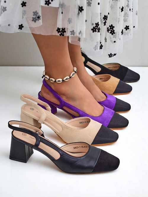 Royalfashion Жіночі туфлі-човники на низькому каблуці з декоративним носком Eleganzo