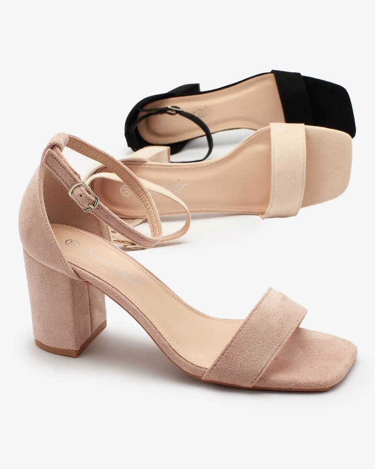 Royalfashion Dámské sandály na nízkém jehlovém podpatku ve světle růžové barvě Helrem