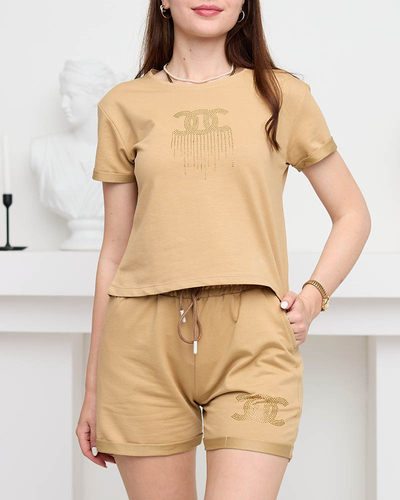 Dámská sportovní tepláková souprava s velbloudí zirkony - Oblečení