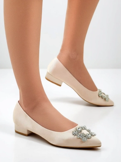 Royalfashion жіночі балетки а-ля сатин з декоративною пряжкою Legant