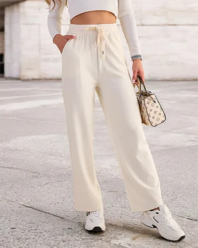 Royalfashion Dámské široké žebrované kalhoty