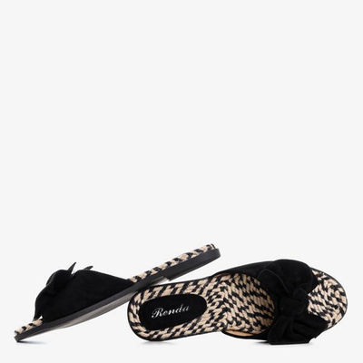 Dámské černé pantofle s mašlí Revda - Obuv