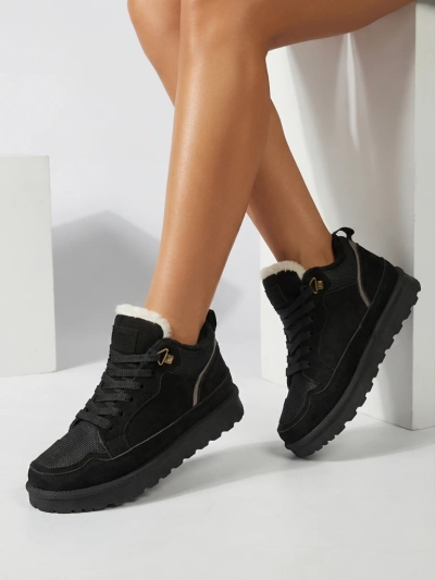 Dámské Tenisky Diana Černé Semišové Pohodlné na Zimu