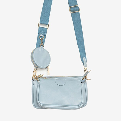 Třídílná malá dámská kabelka ve světle modré - Kabelky