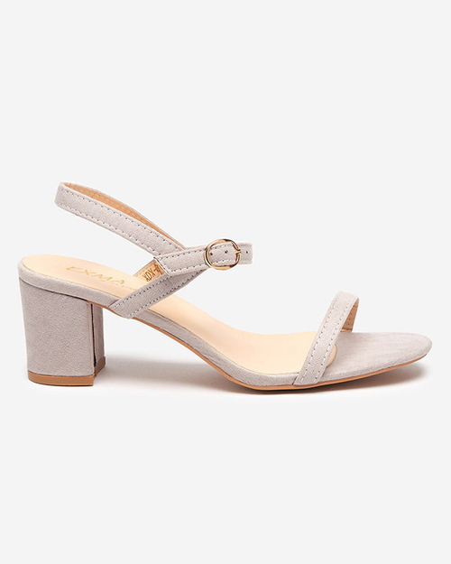 Жіночі босоніжки на стійкі сірого кольору Usopi - Взуття