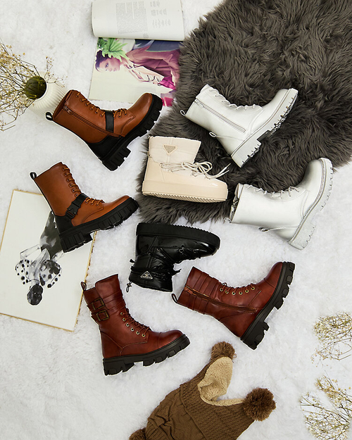 Жіночі черевики-баггі з екошкіри Royalfashion коричневого кольору Faserti