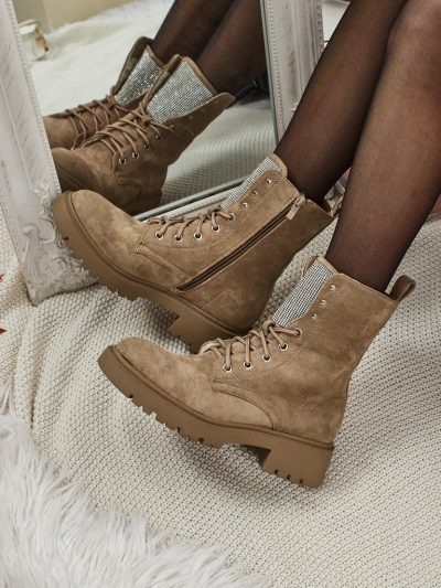 Eko semišové šněrovací dámské boty Ferlyne