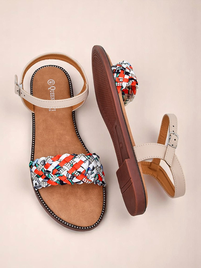 Royalfashion Dámské sandály na ploché podrážce ColorStrap