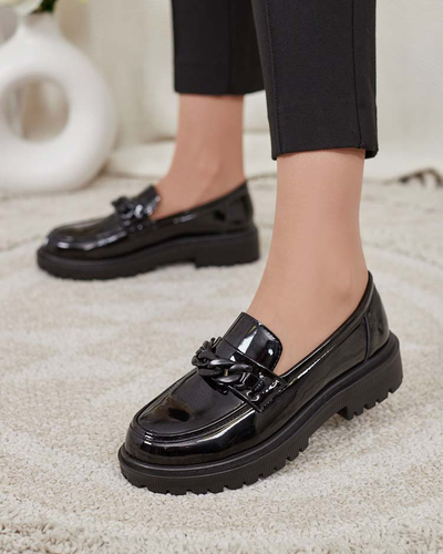 Royalfashion Dámské lakované mokasíny s ornamentem Lehels