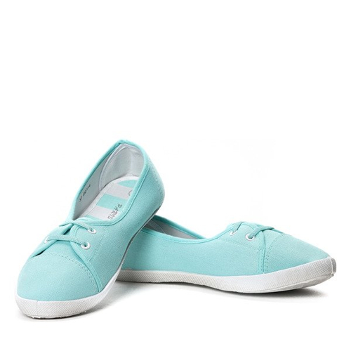 Miętowe tenisówki typu slip on - Obuwie