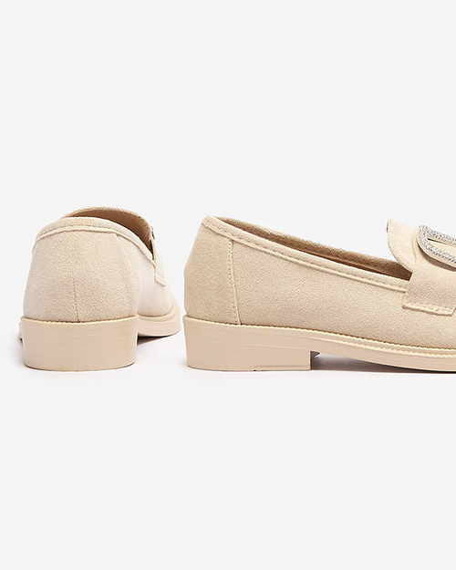 Бежеві жіночі мокасини з орнаментом Fogras- Footwear