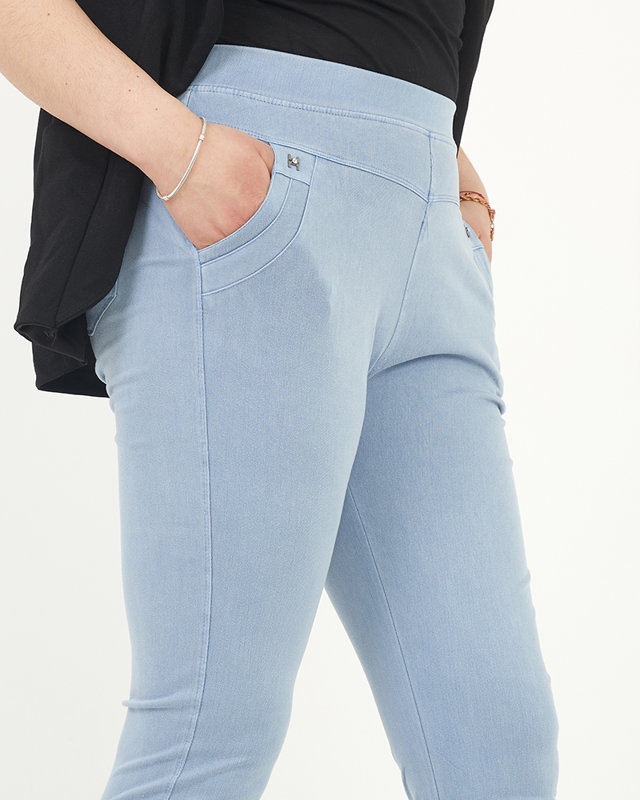 Modré dámské treginy PLUS SIZE - Oblečení