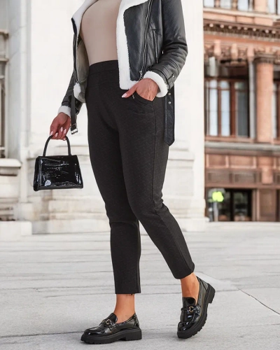 Royalfashion Zateplené dámské tegínové kalhoty PLUS SIZE