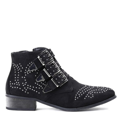 Czarne botki Caudice zdobione dżetami- Obuwie