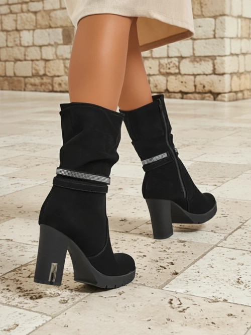 Матові жіночі ботильйони на підборах Ashen Bloom