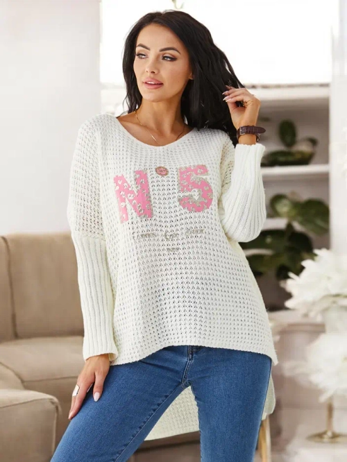 Royalfashion Акрилевий жіночий в'язаний светр з написами