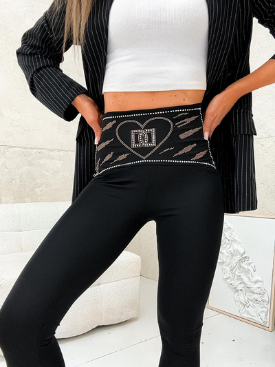 Royalfashion Dámské legíny se zirkony