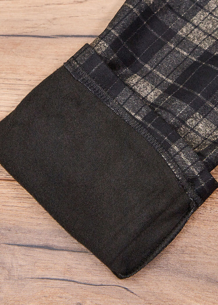 Royalfashion Šedo-červené dámské zateplené kostkované tregíny