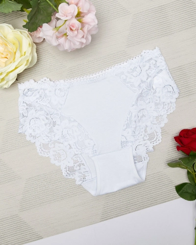 Bílé dámské krajkové kalhotky - Spodní prádlo