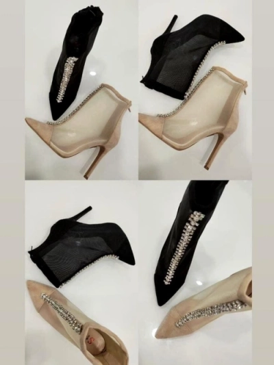 Royalfashion Dámské kotníčkové boty na stiletto podpatku Amaelika