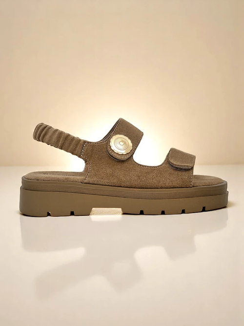 Жіночі сандалі Royalfashion Callisto коричневі екошкіра платформа