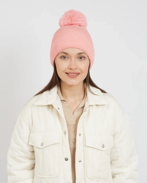 Брильянтова жіноча ізольована шапка з помпоном Royalfashion