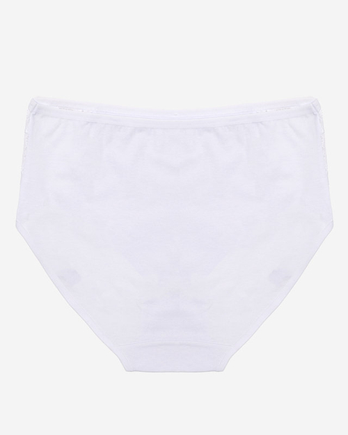 Жіночі білі бавовняні трусики з мереживом PLUS SIZE - Нижня білизна