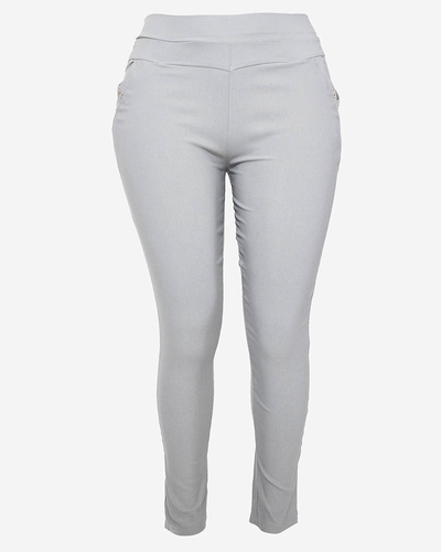 Світло-сірі жіночі лосини PLUS SIZE- Одяг